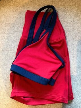 Set Active Red Athletic Tank with Navy Trim